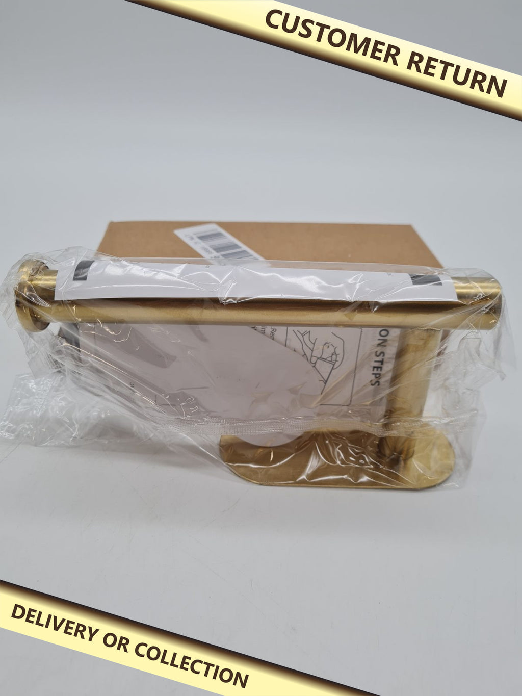toilet roll holder â€” photograph 1 — Customer return; auction delivery information shown on image