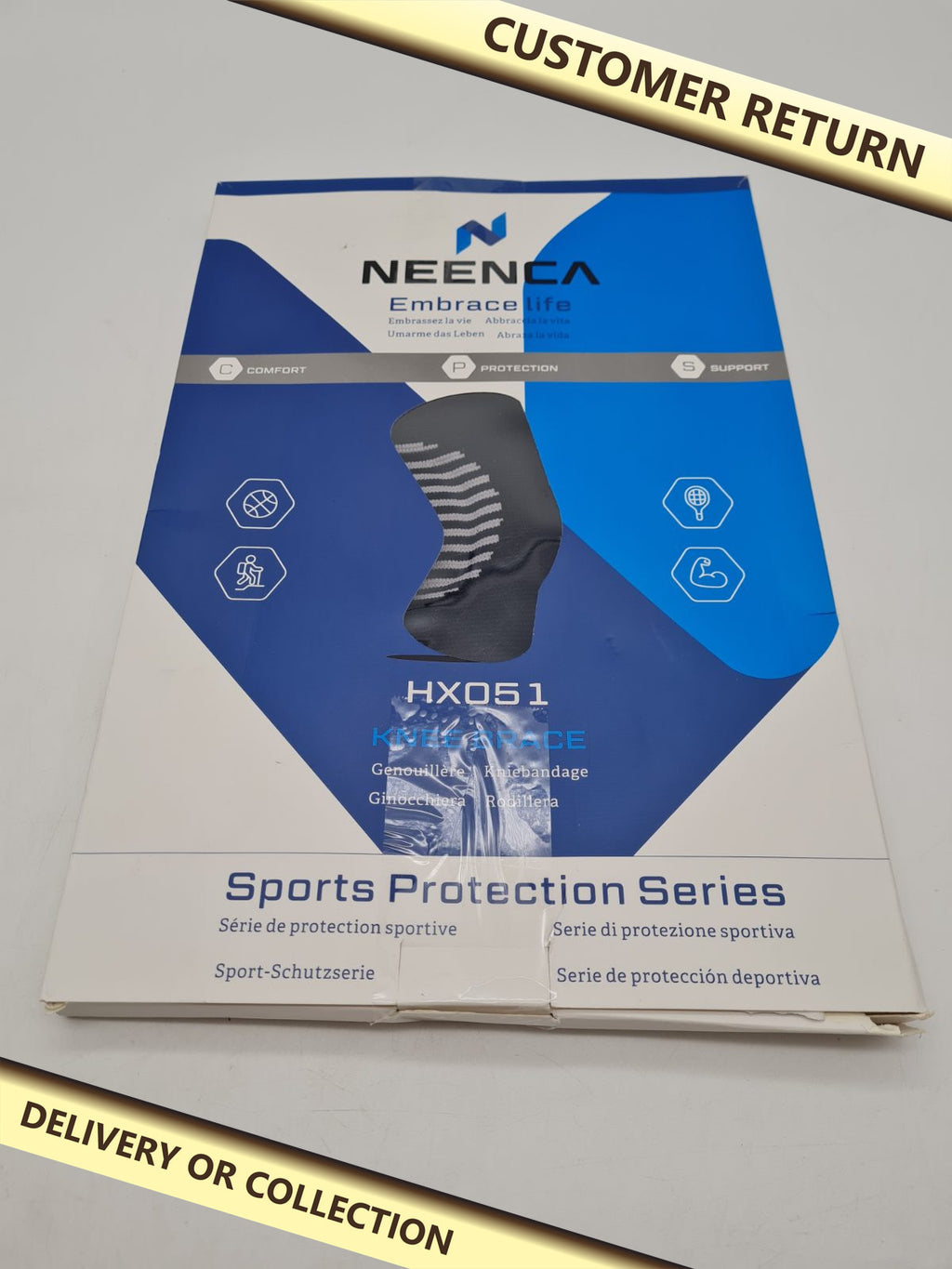 Supportive brace bundle size 2XL â€” photograph 1 — Customer return; auction delivery information shown on image