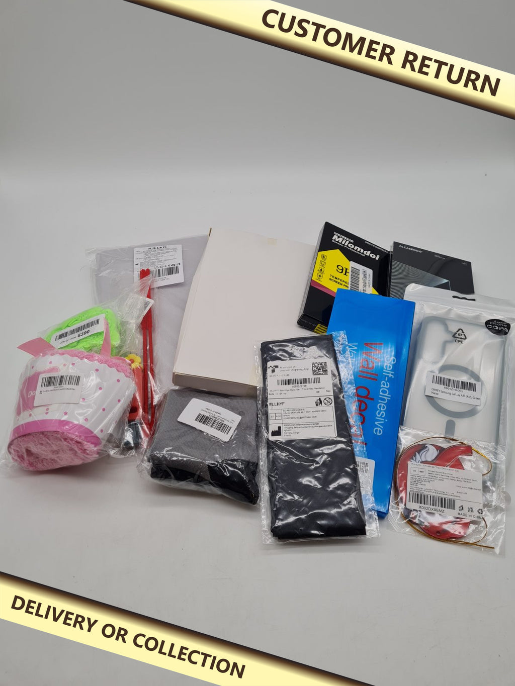 Random bundle of item — photograph 1 — Customer return; auction delivery information shown on image
