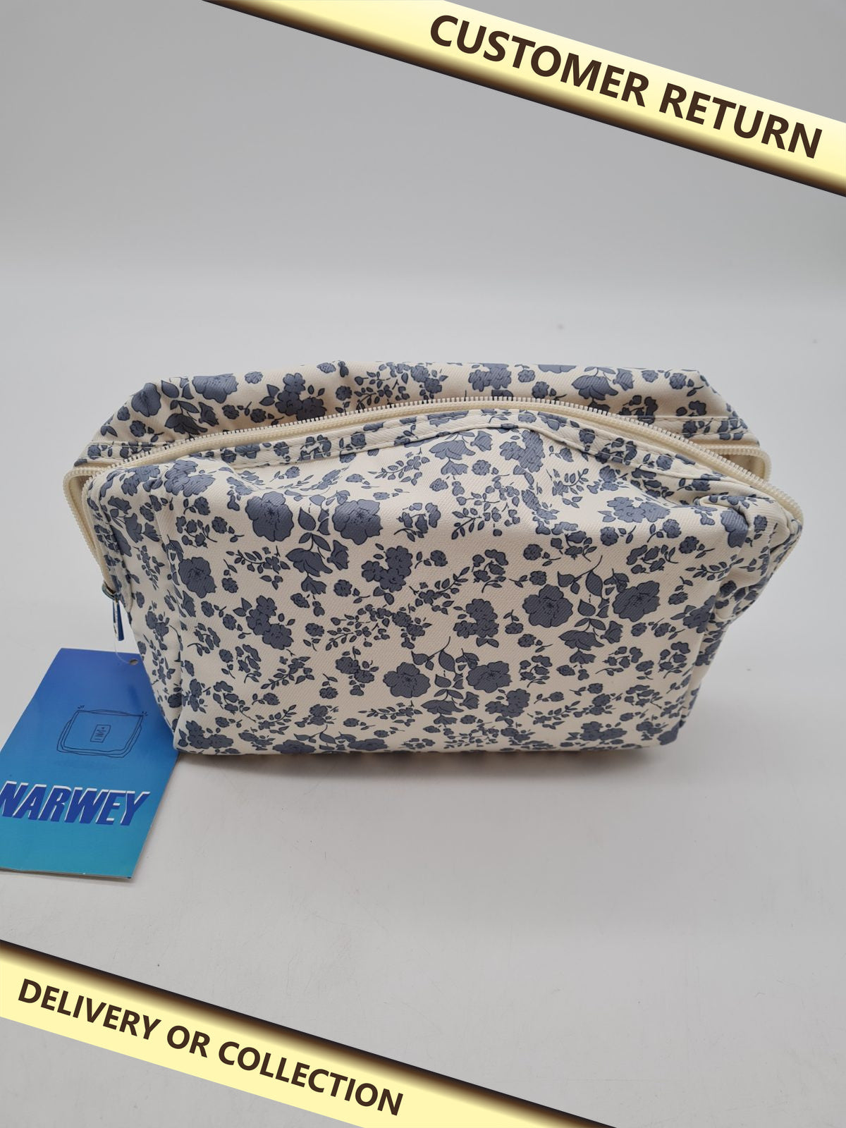 MARWEL Floral Zip Makeup Bag â€” photograph 1 — Customer return; auction delivery information shown on image