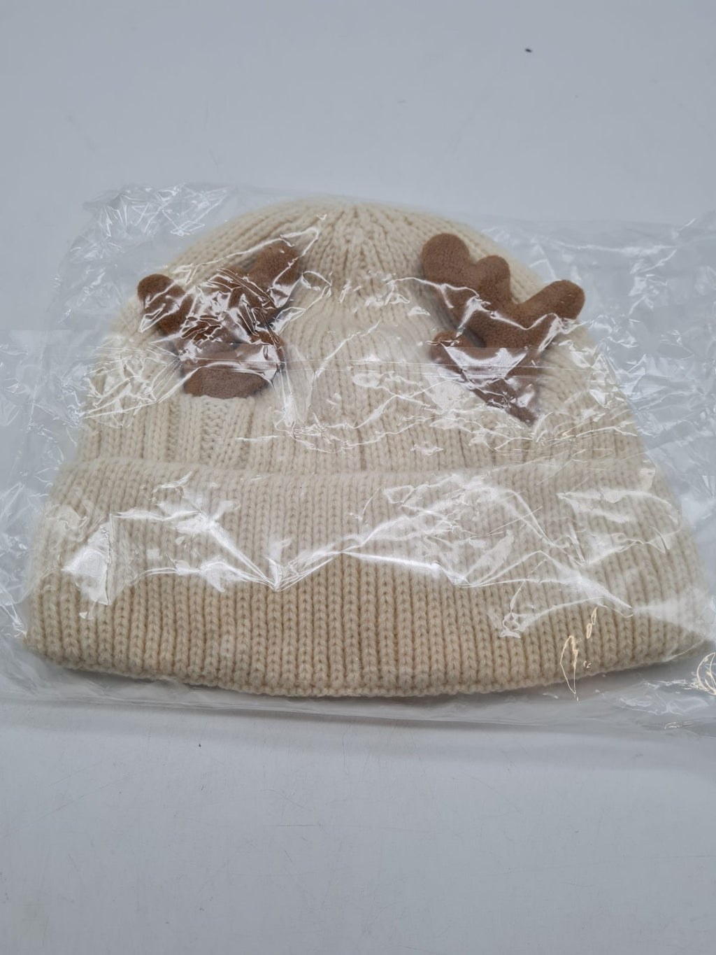 Knitted Reindeer Antler Beanie Hat â€” photograph 2