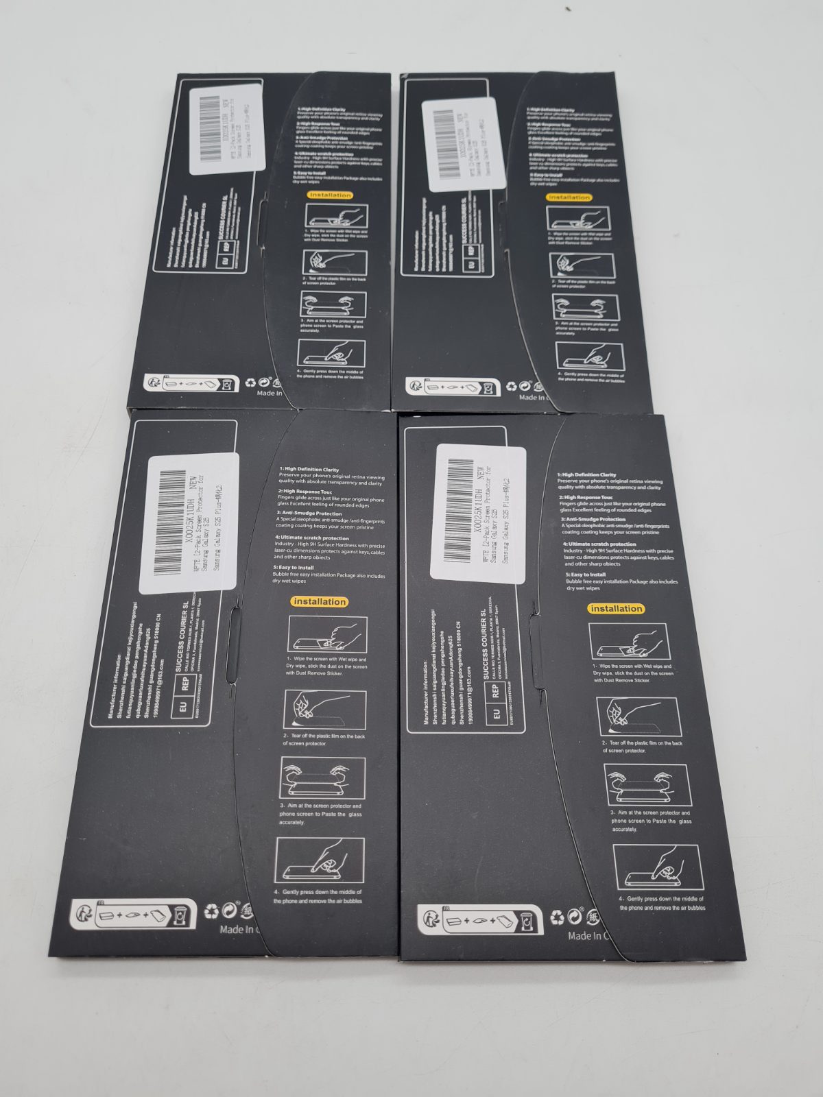 Bundle of 4 WFTE Glass Smartphone Screen Protectors â€” photograph 3