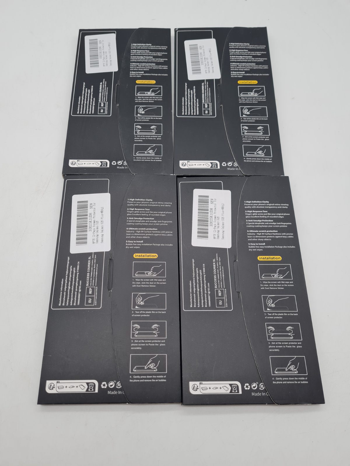 Bundle of 4 WFTE Glass Smartphone Screen Protectors â€” photograph 3