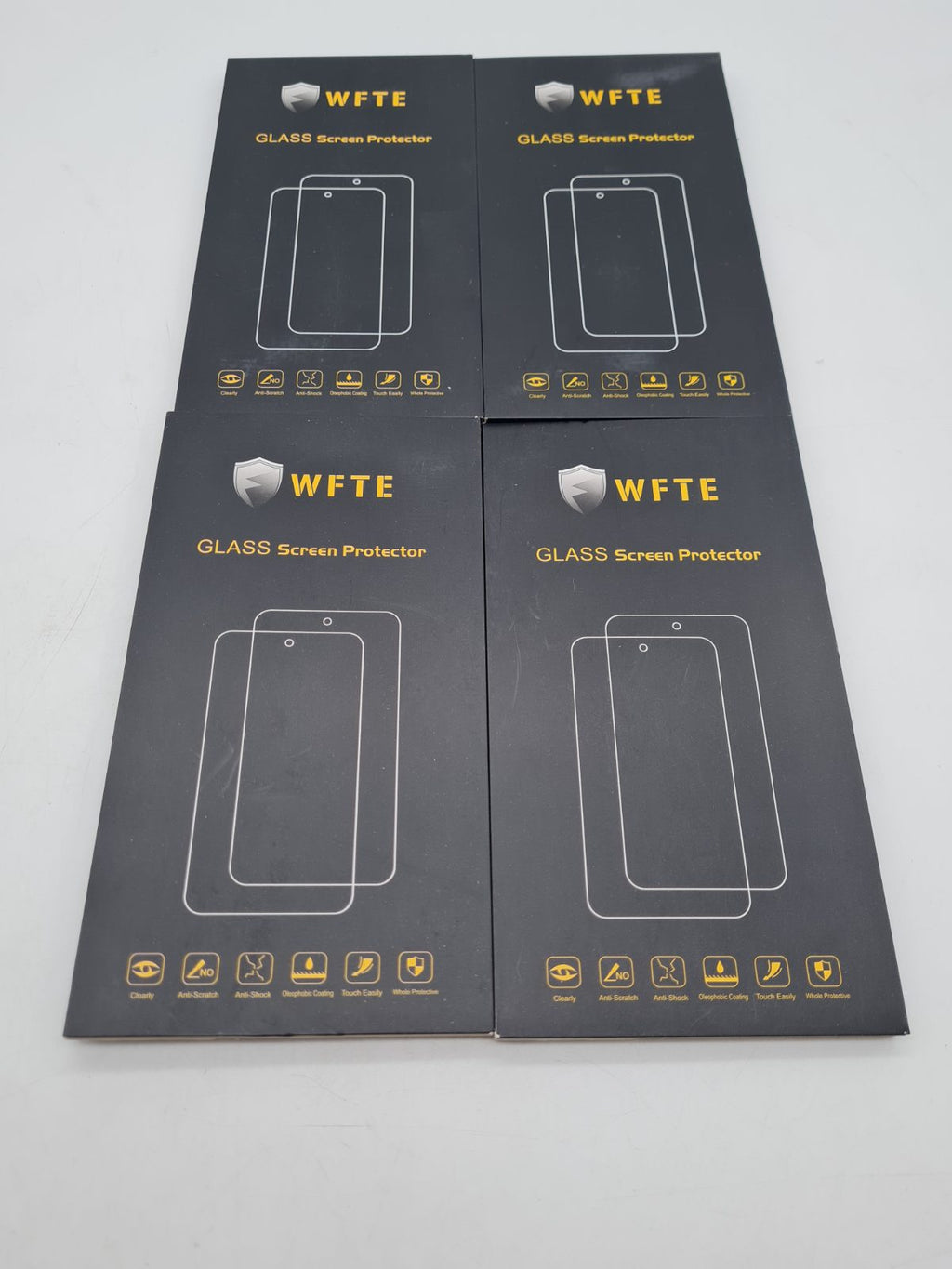 Bundle of 4 WFTE Glass Smartphone Screen Protectors â€” photograph 2