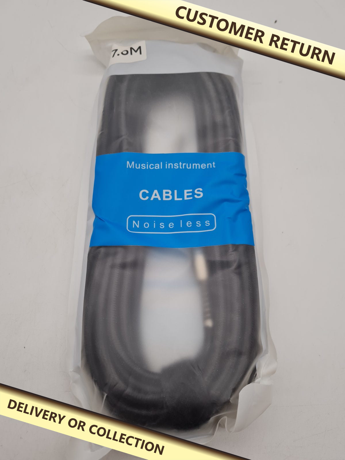 7.0m Musical Instrument Jack Cable â€” photograph 1 — Customer return; auction delivery information shown on image