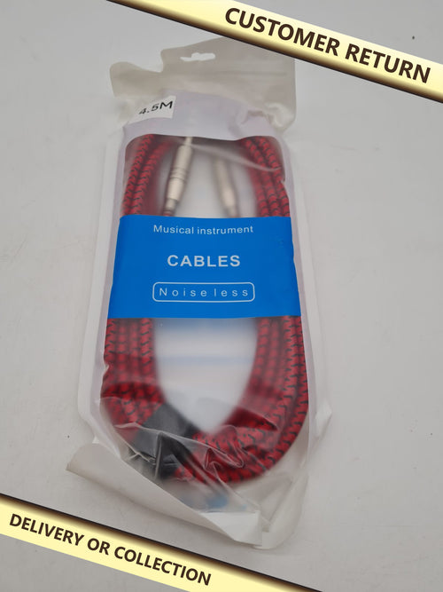 4.5m 6.35mm Jack Musical Instrument Cable â€” photograph 1 — Customer return; auction delivery information shown on image