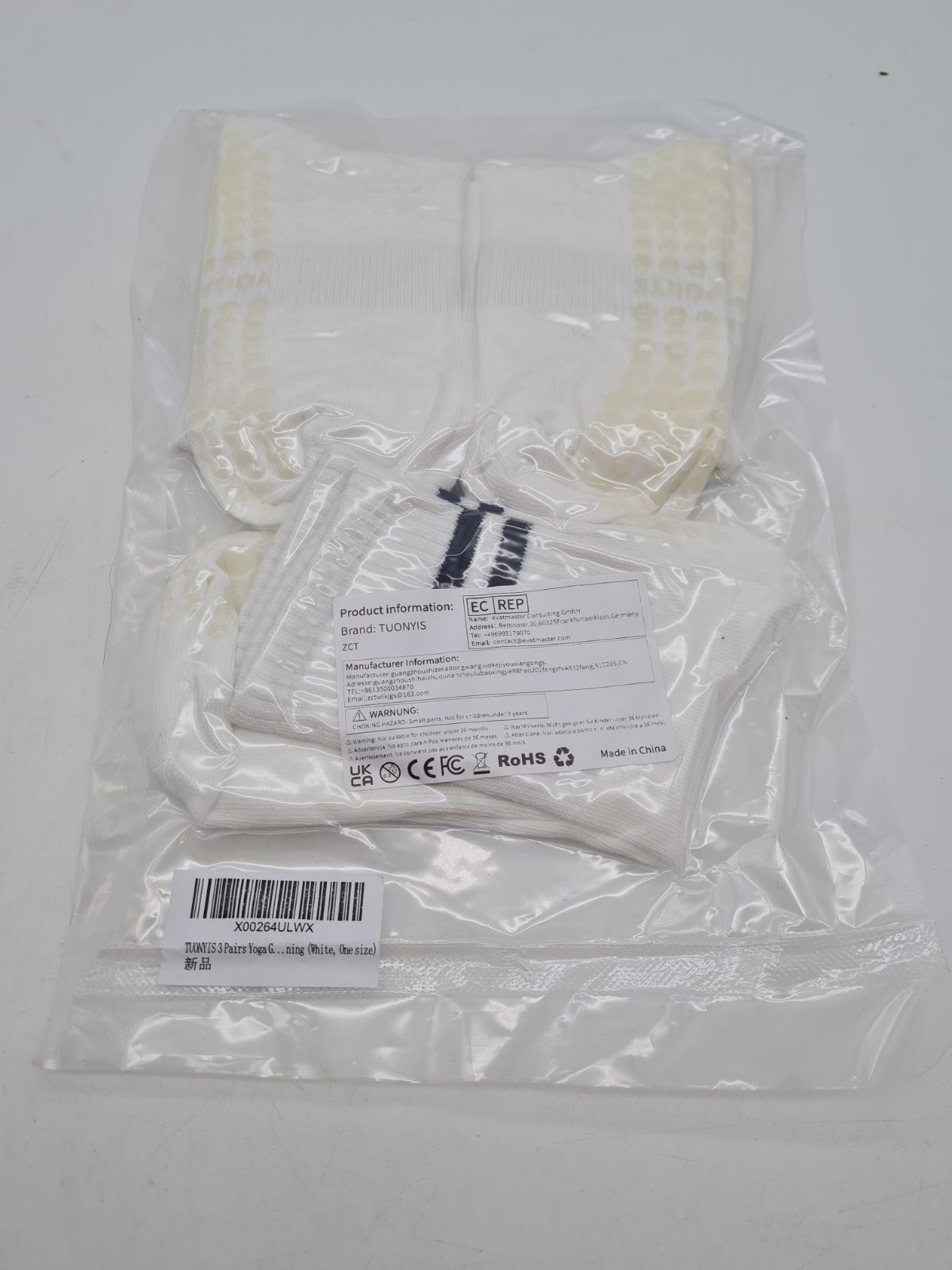 TUONYIS 3-Pair Non-Slip Yoga Socks â€” photograph 1