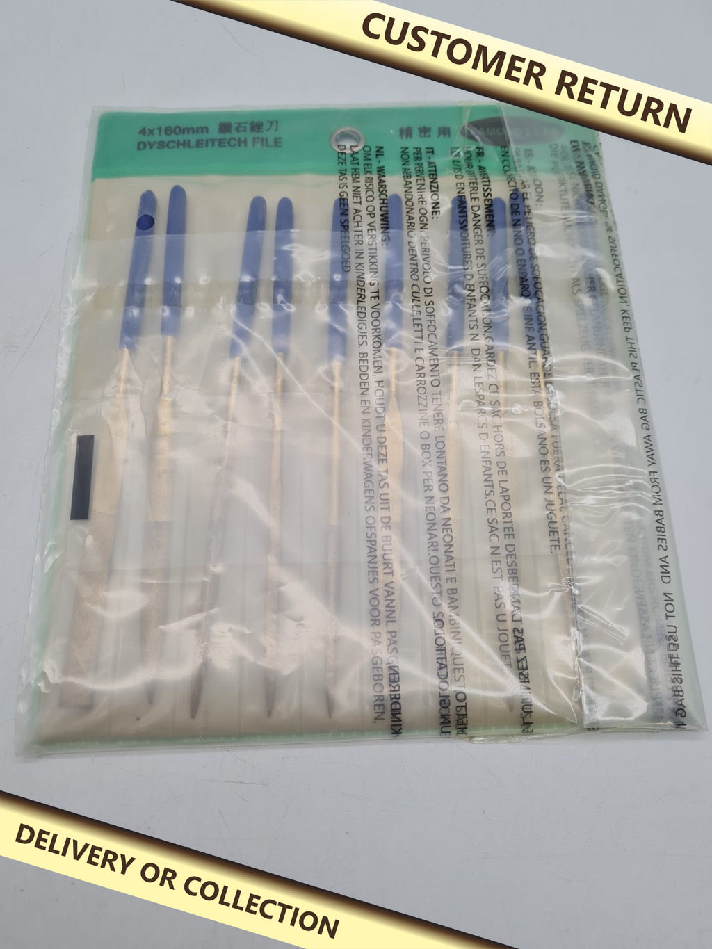 Diamond Needle File Set 4 x 160 mm â€” photograph 1 — Customer return; auction delivery information shown on image