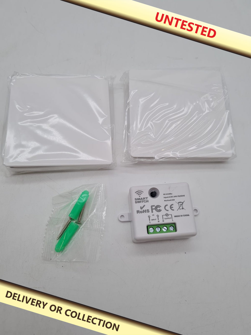 RF Wireless Wall Switch Kit HD-AC-243 â€” photograph 1 — Untested; auction delivery information shown on image