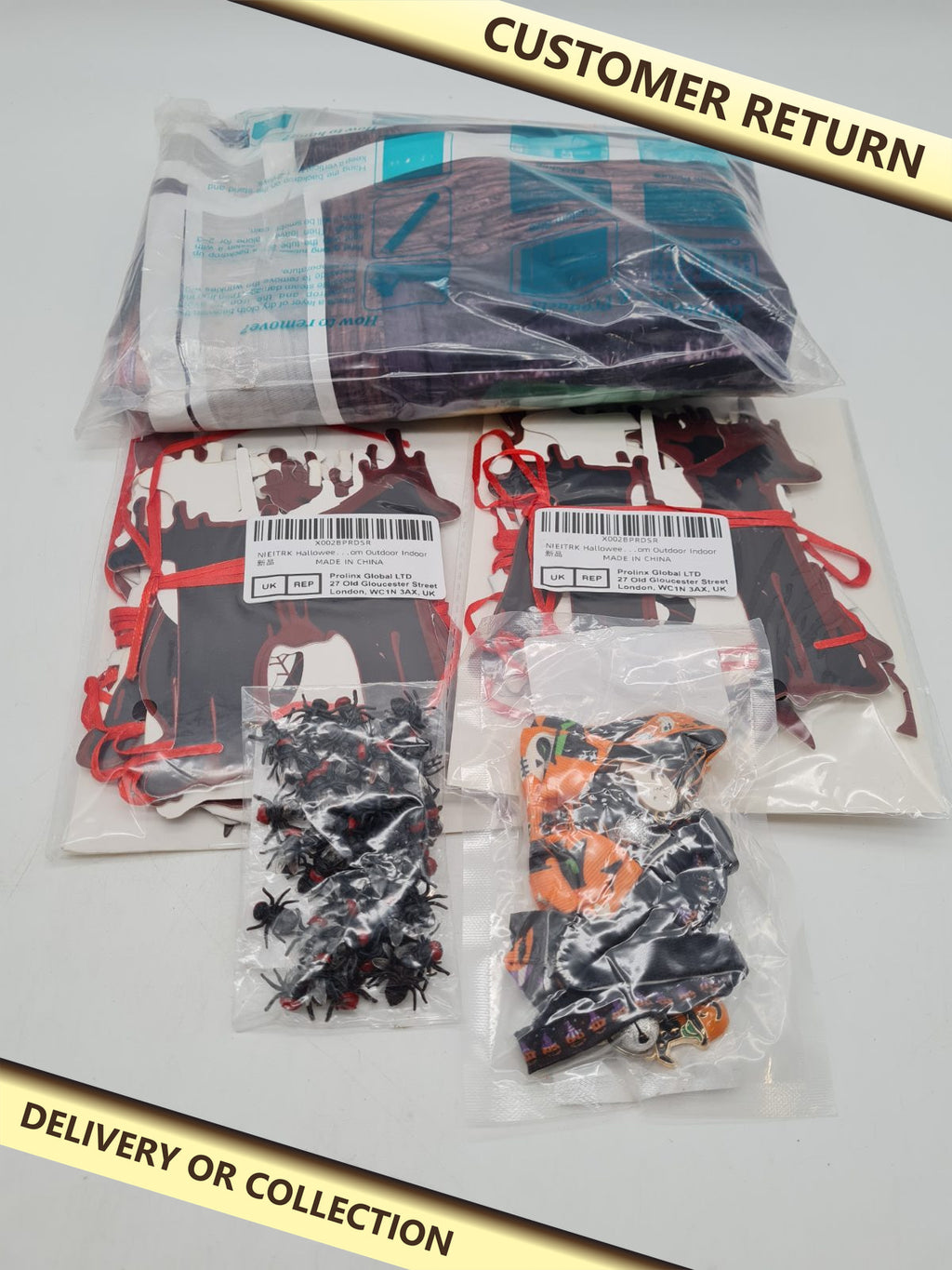 Halloween bundle â€” photograph 1 — Customer return; auction delivery information shown on image