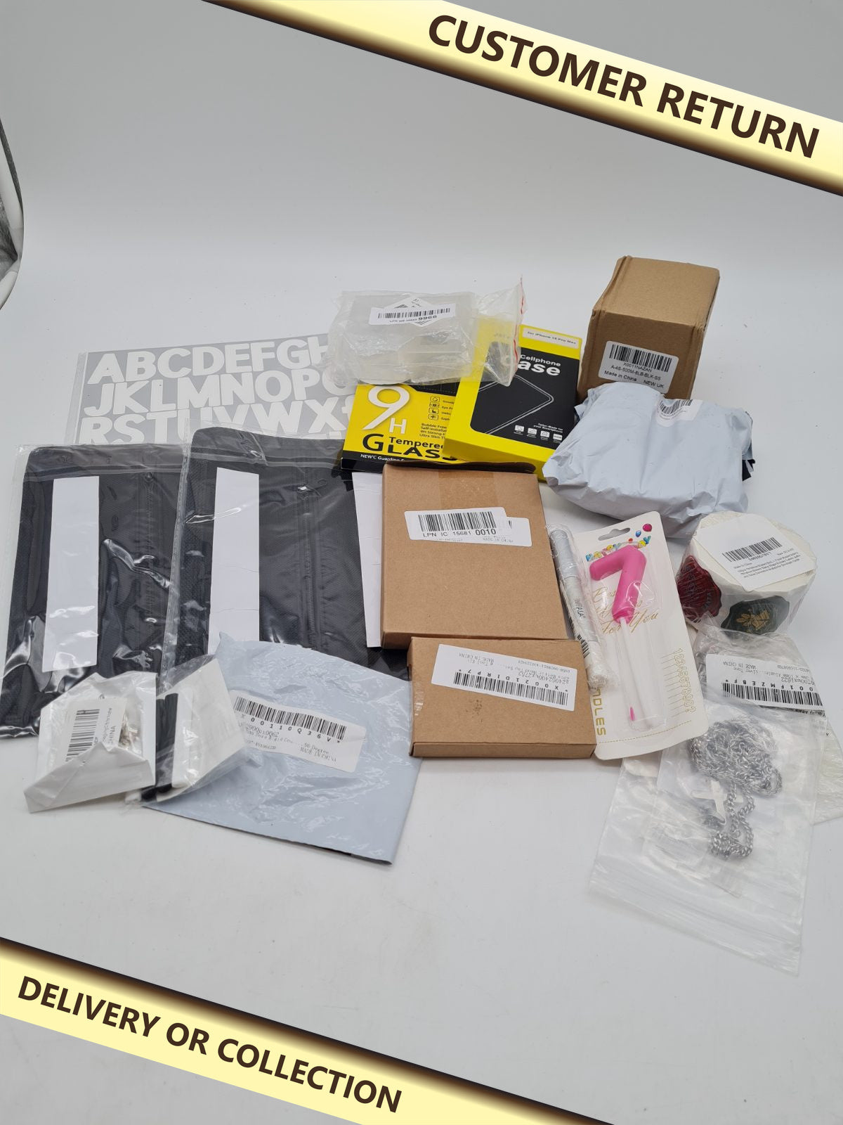 Mixed bundle of items — photograph 1 — Customer return; auction delivery information shown on image