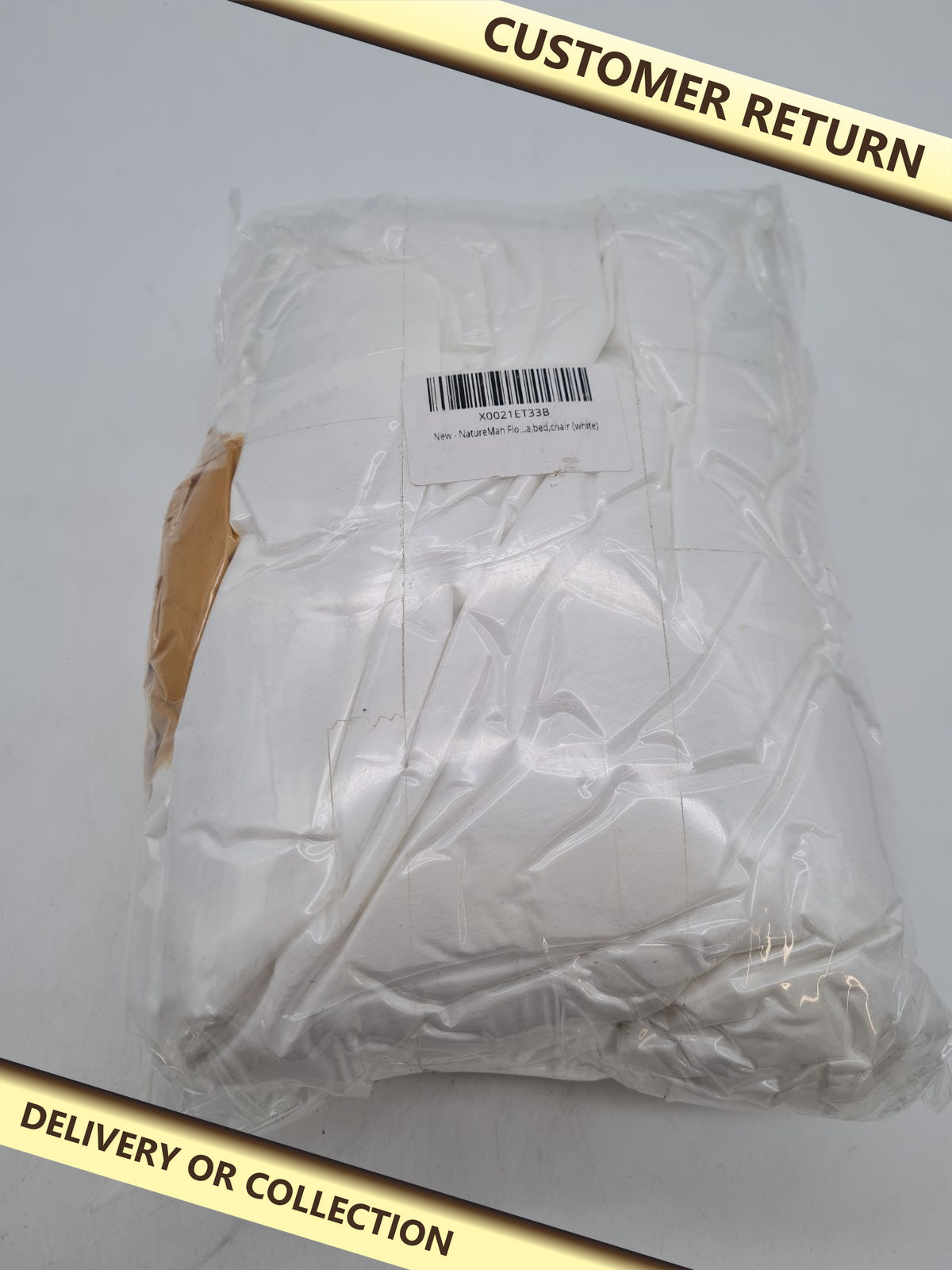 Furniture Cover â€” photograph 1 — Customer return; auction delivery information shown on image