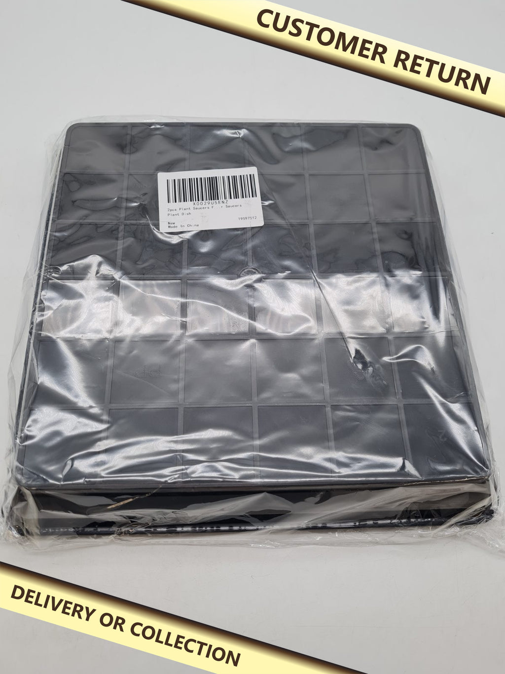 Square Plant Pot Saucers - Set of 2 — photograph 1 — Customer return; auction delivery information shown on image