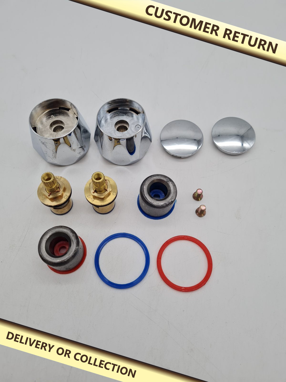 Tap Handle and Valve Repair Kit — photograph 1 — Customer return; auction delivery information shown on image