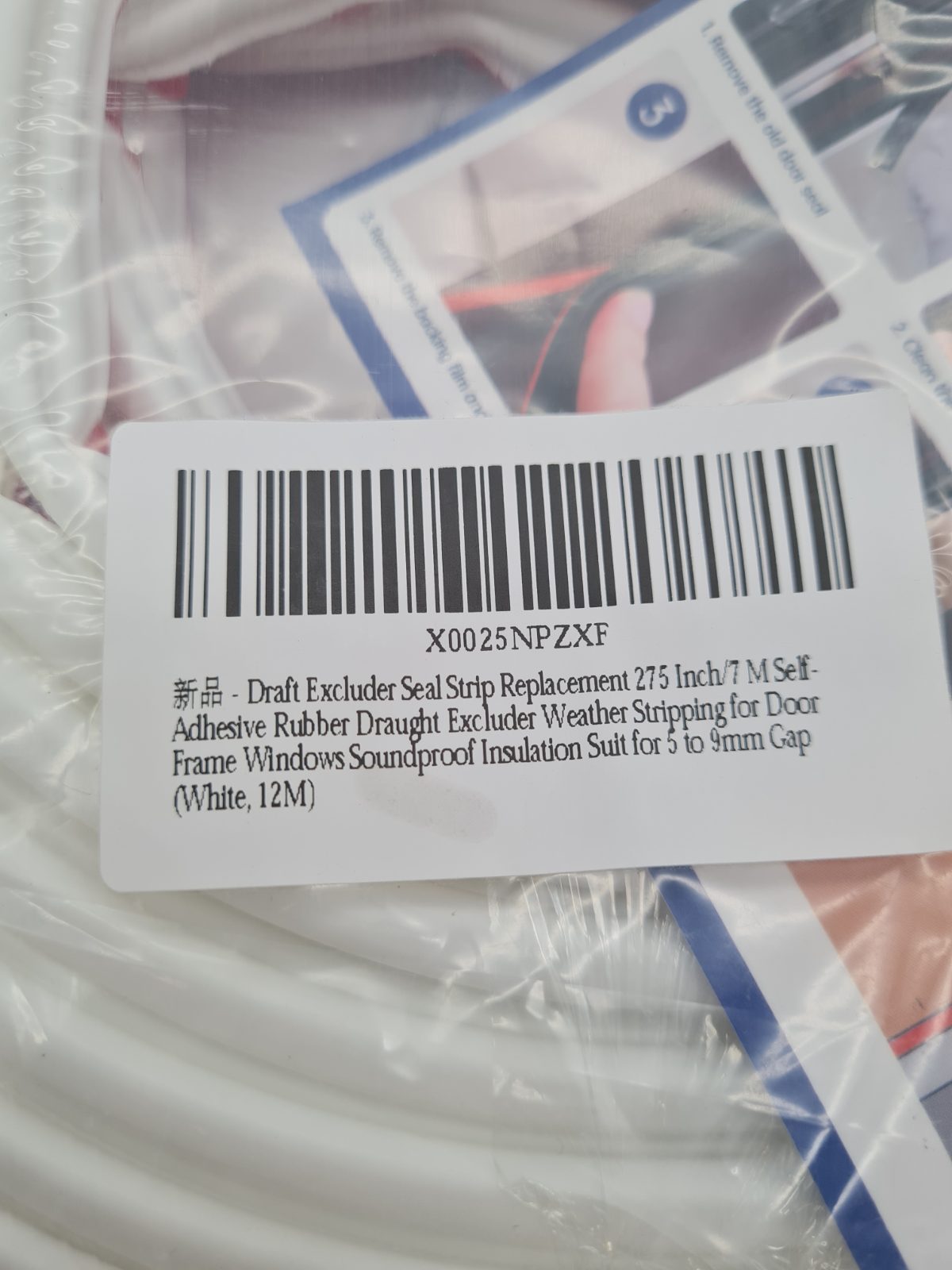 Self-Adhesive Rubber Draught Excluder Seal Strip â€” photograph 3