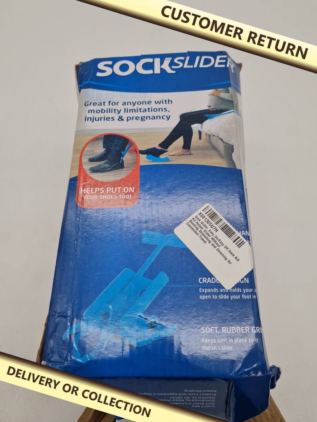 Sock Slider sock dressing aid — photograph 1 — Customer return; auction delivery information shown on image