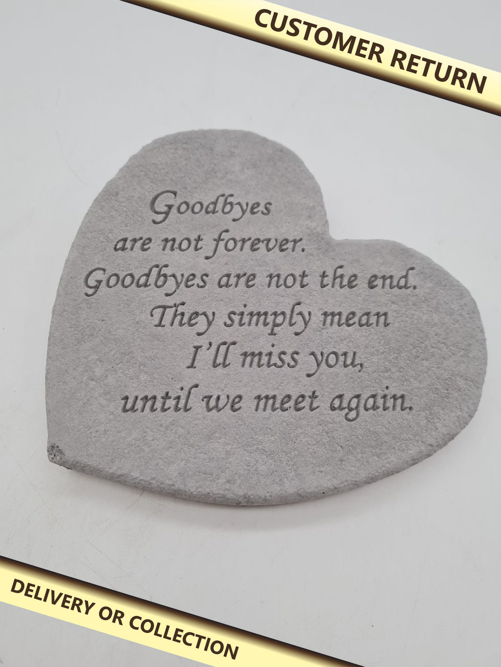 Heart-Shaped Memorial Plaque — photograph 1 — Customer return; auction delivery information shown on image