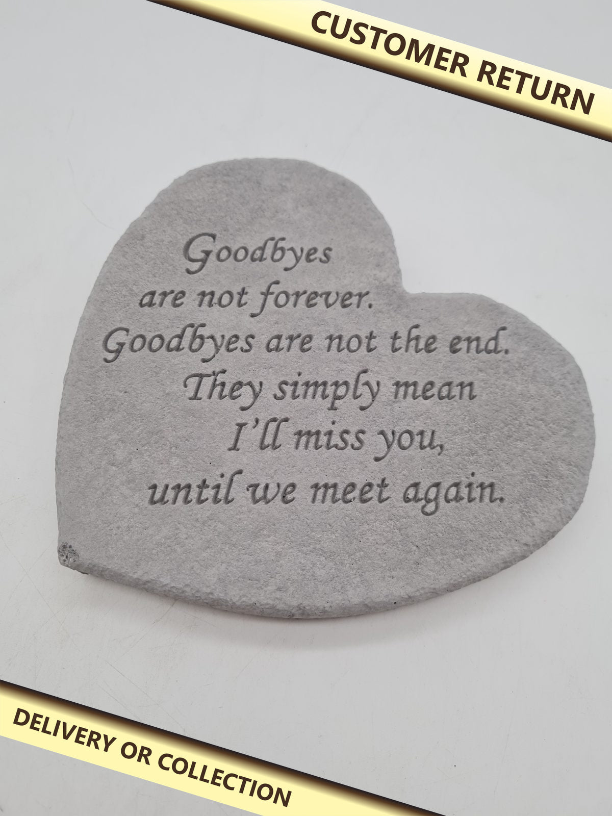 Heart-Shaped Memorial Plaque — photograph 1 — Customer return; auction delivery information shown on image