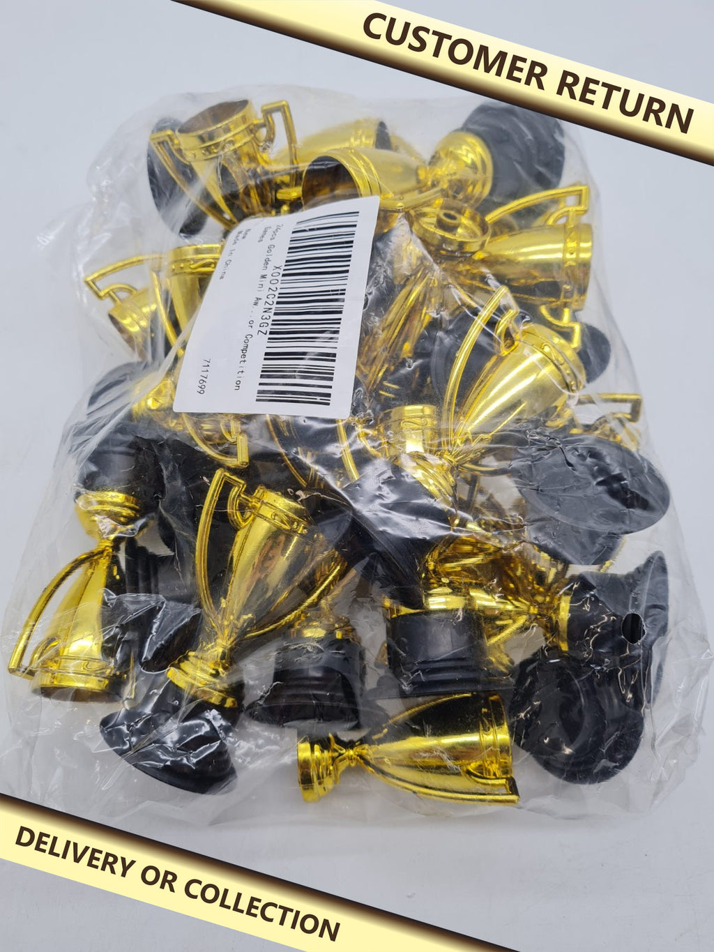 Miniature Trophy Cups and Bases Set â€” photograph 1 — Customer return; auction delivery information shown on image