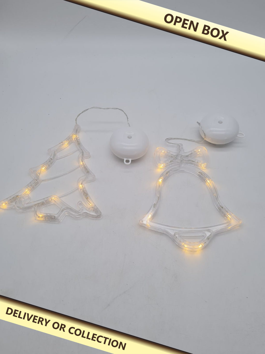 Set of 4 Christmas Hanging Lights â€” photograph 1 — Open box; auction delivery information shown on image