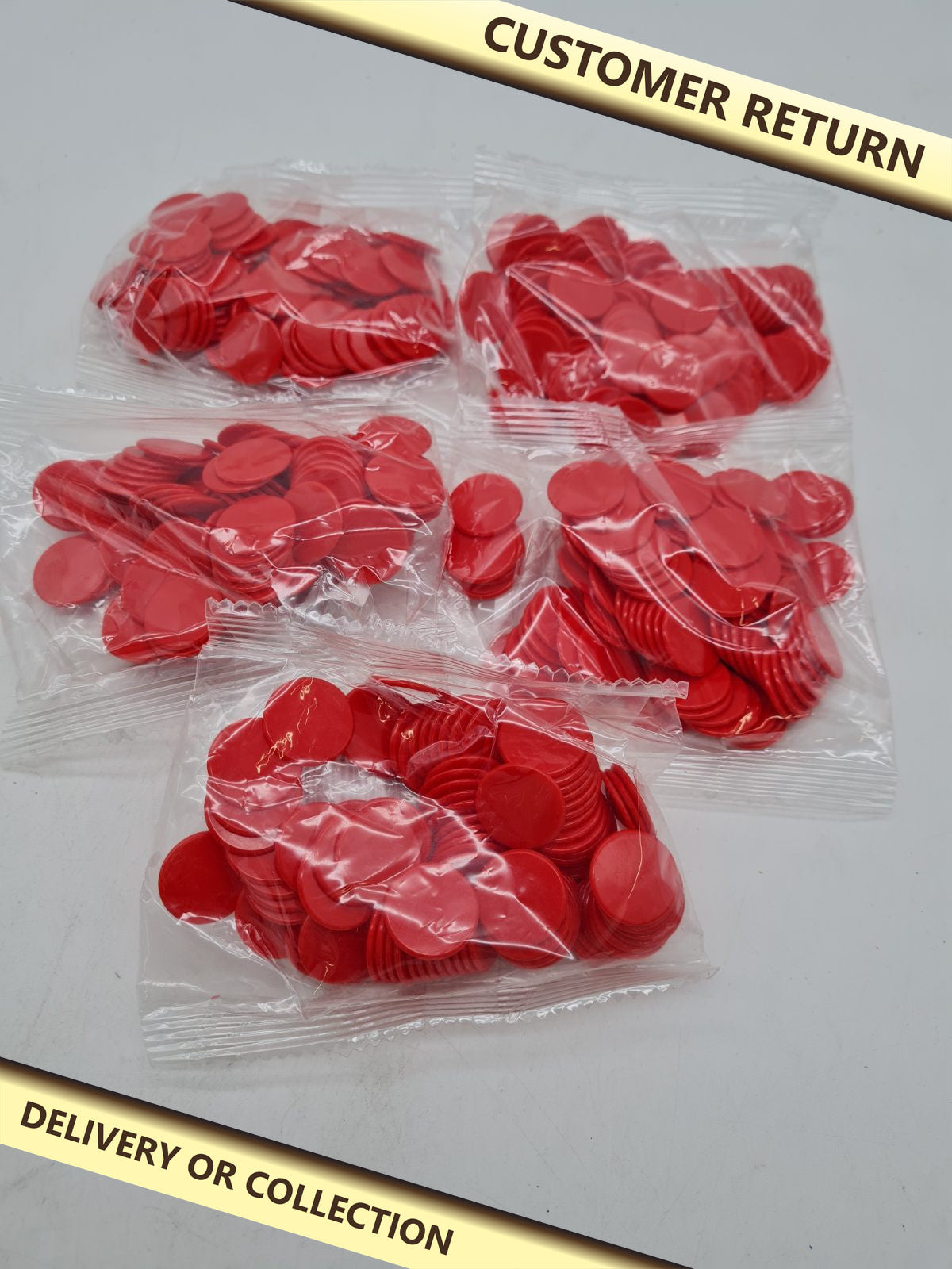 Plastic Bingo Counters â€” photograph 1 — Customer return; auction delivery information shown on image