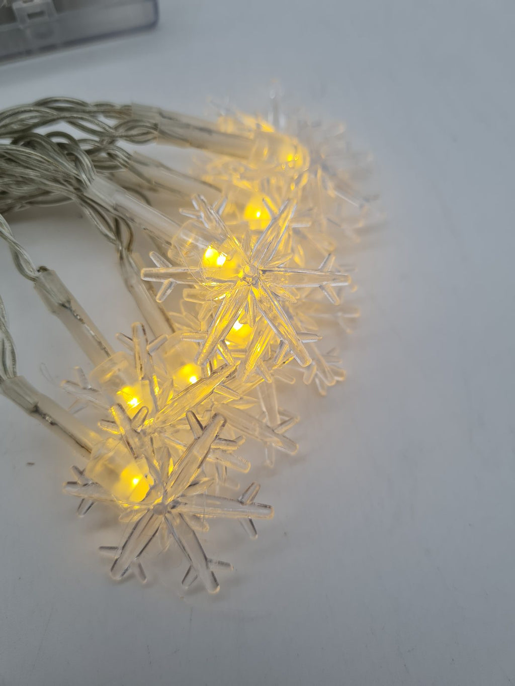 Battery-Powered Snowflake LED String Lights â€” photograph 1