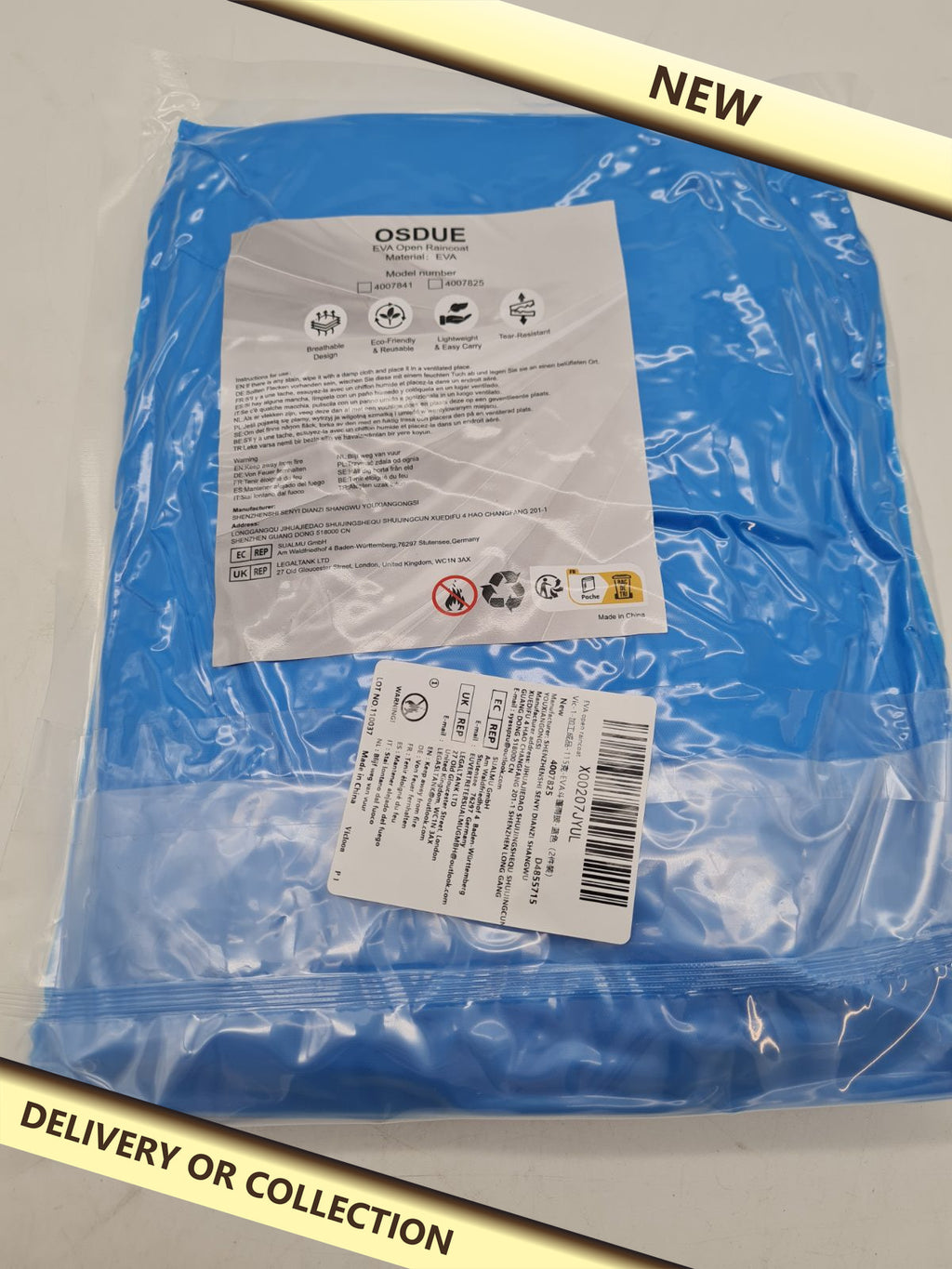 EVA Open Raincoat â€” photograph 1 — New; auction delivery information shown on image