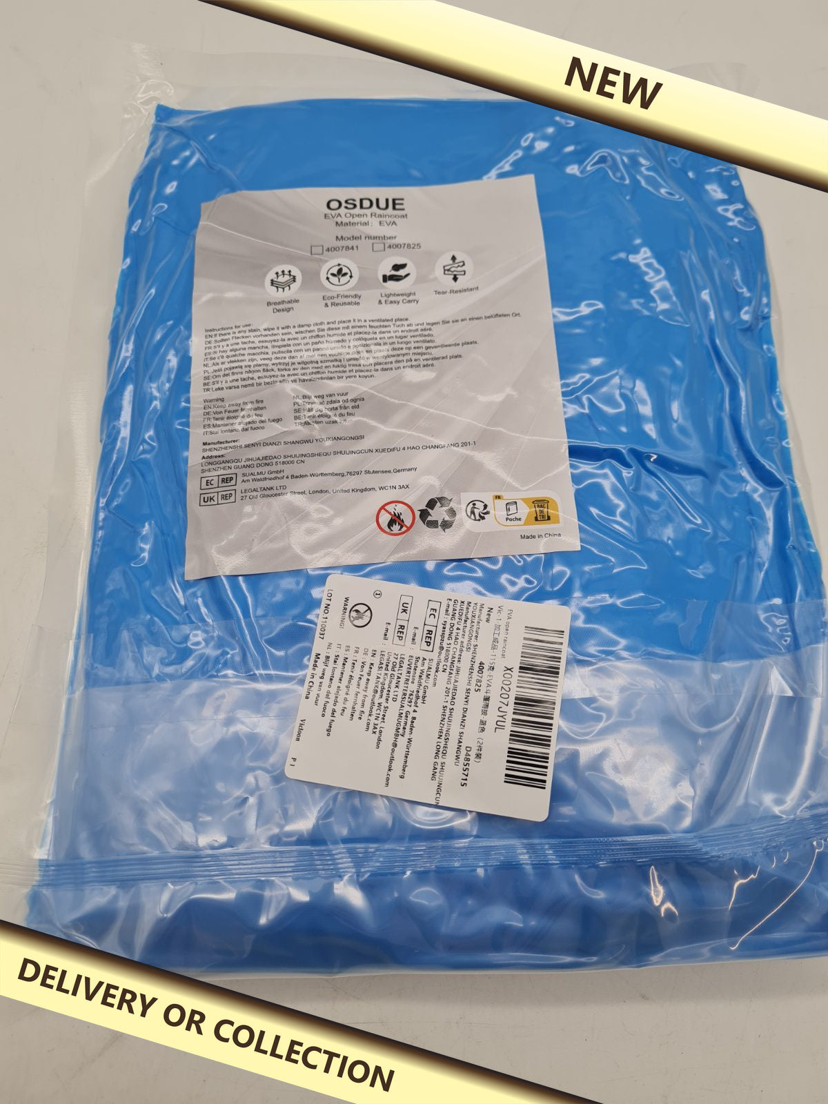 EVA Open Raincoat â€” photograph 1 — New; auction delivery information shown on image