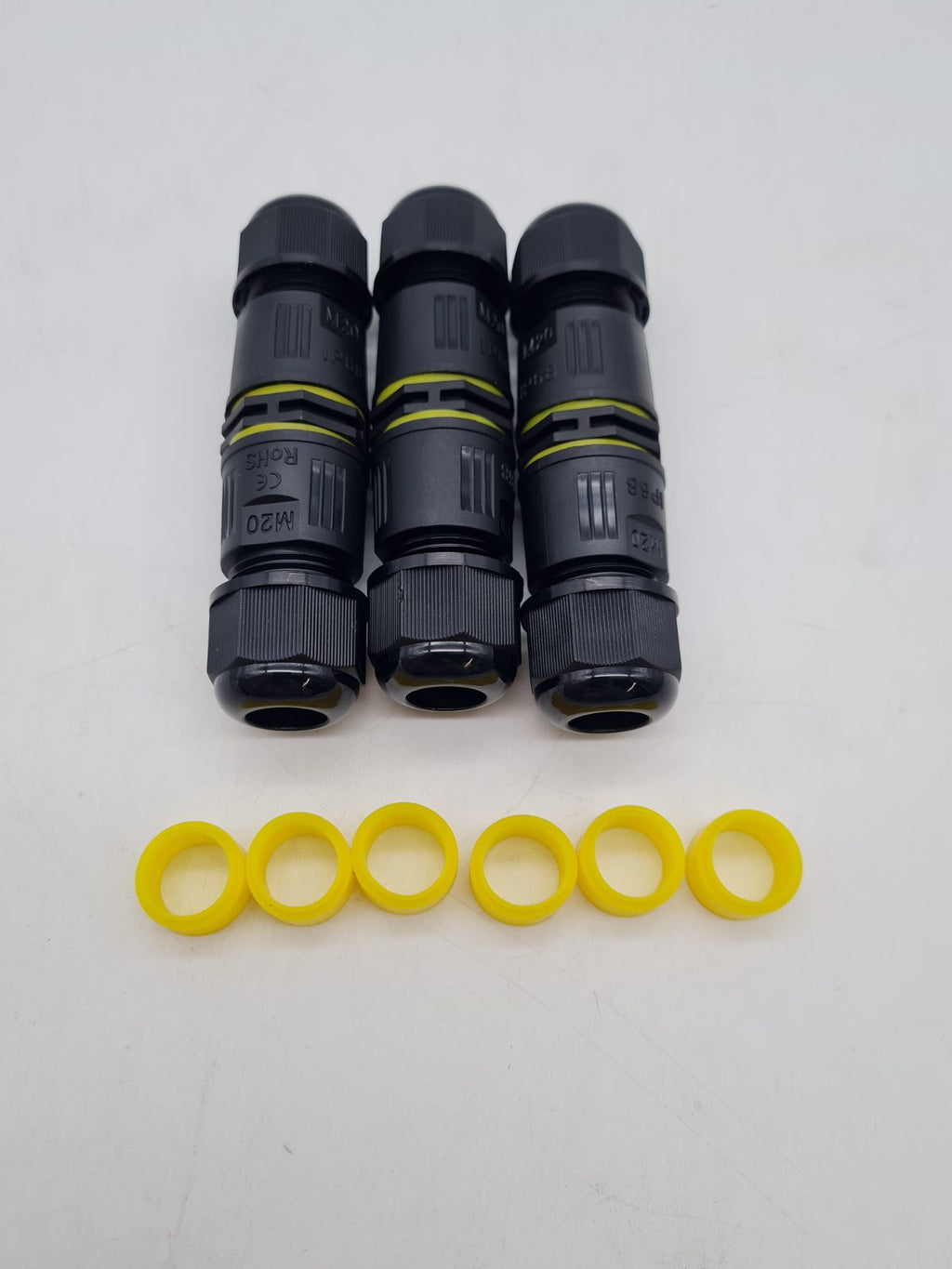 M20 IP68 Waterproof Inline Cable Connectors - Set of 3 â€” photograph 1