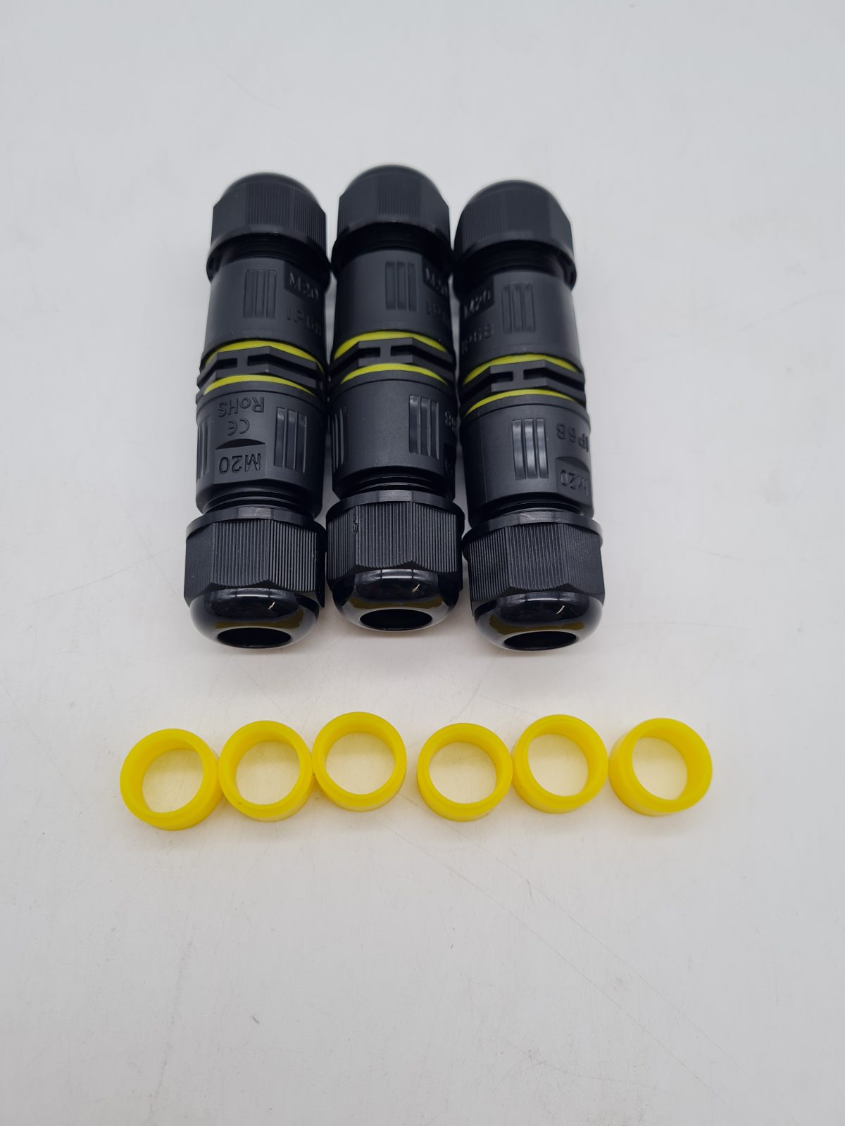 M20 IP68 Waterproof Inline Cable Connectors - Set of 3 â€” photograph 1