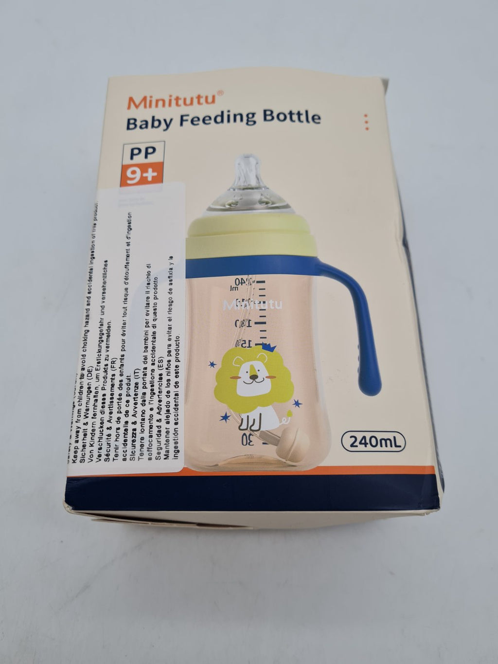 Minitutu 240ml Baby Feeding Bottle with Handles â€” photograph 2