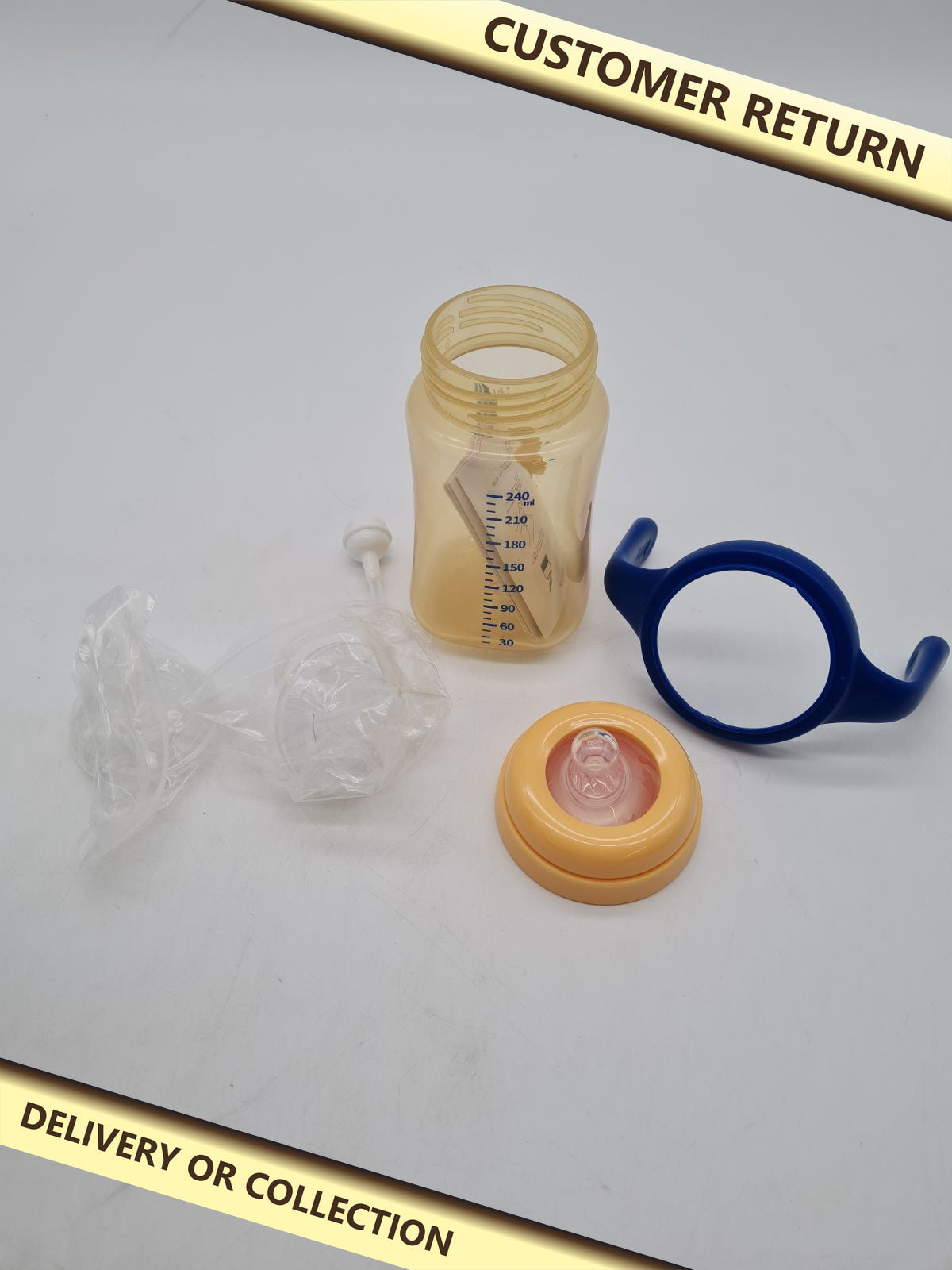 Minitutu 240ml Baby Feeding Bottle with Handles â€” photograph 1 — Customer return; auction delivery information shown on image