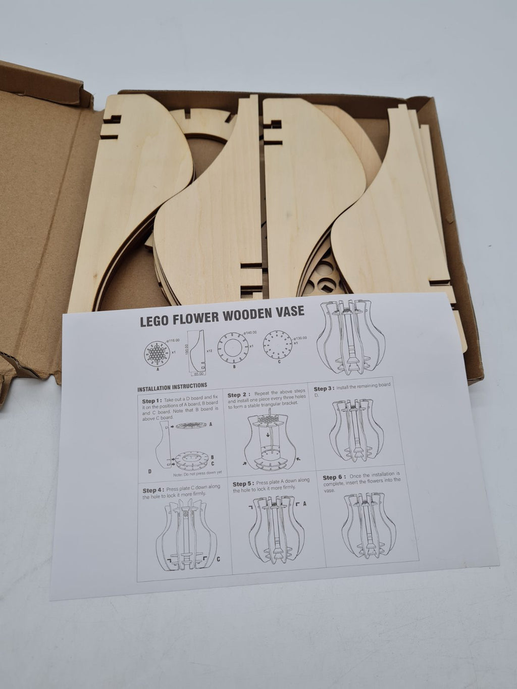 Wooden Vase Kit for Brick-Built Flowers â€” photograph 1