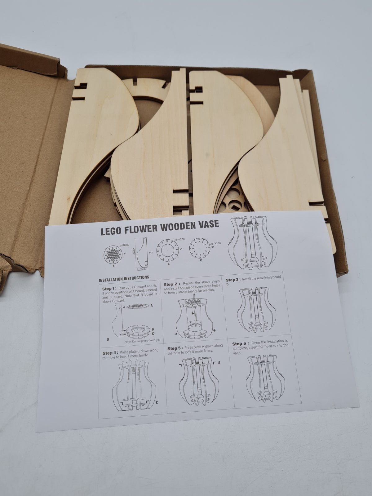 Wooden Vase Kit for Brick-Built Flowers â€” photograph 1