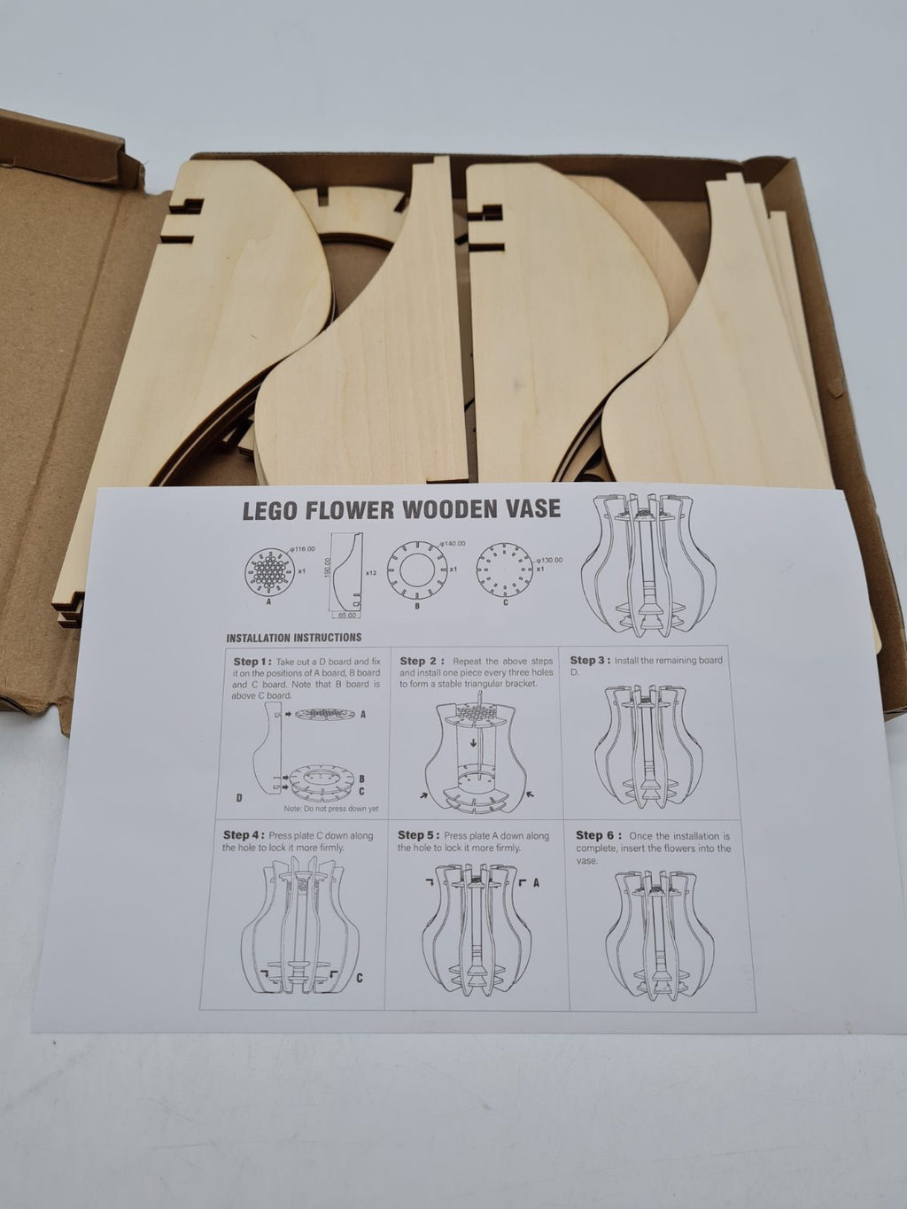 Wooden Vase Kit for Brick-Built Flowers â€” photograph 2