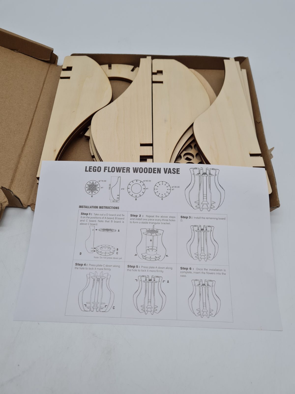 Wooden Vase Kit for Brick-Built Flowers â€” photograph 2