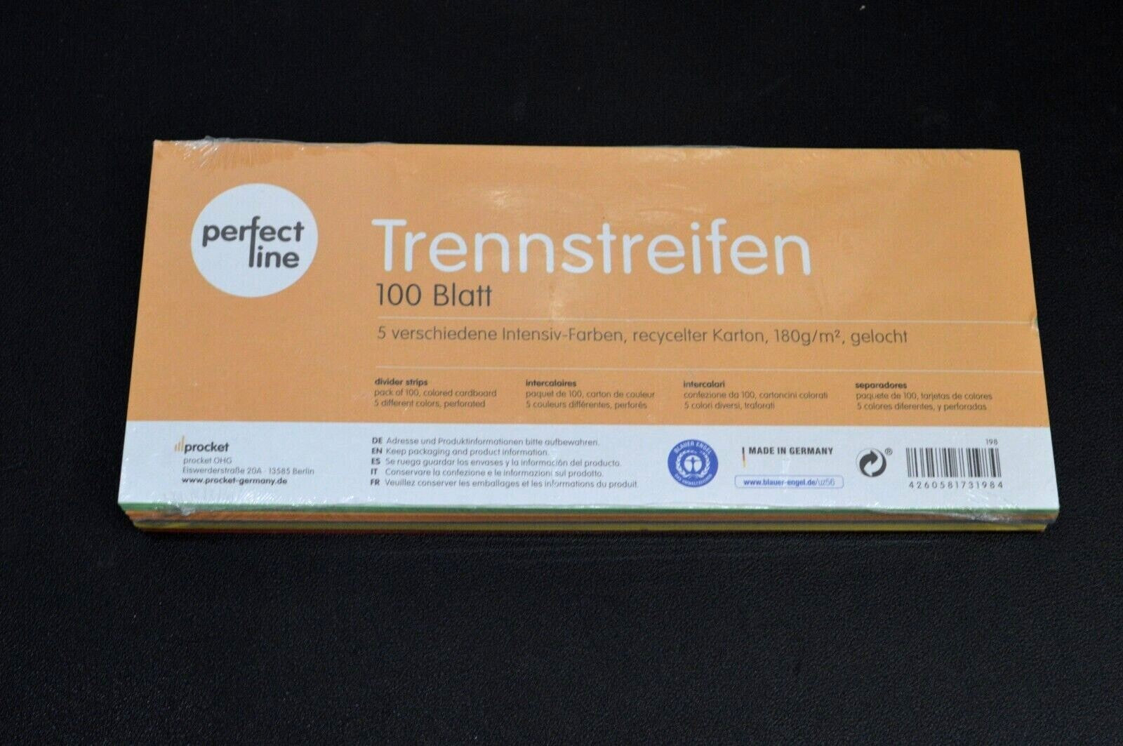 100 A4 Binder Divider Ring Folders Carboard Strips 5 colours PERFECT LINE