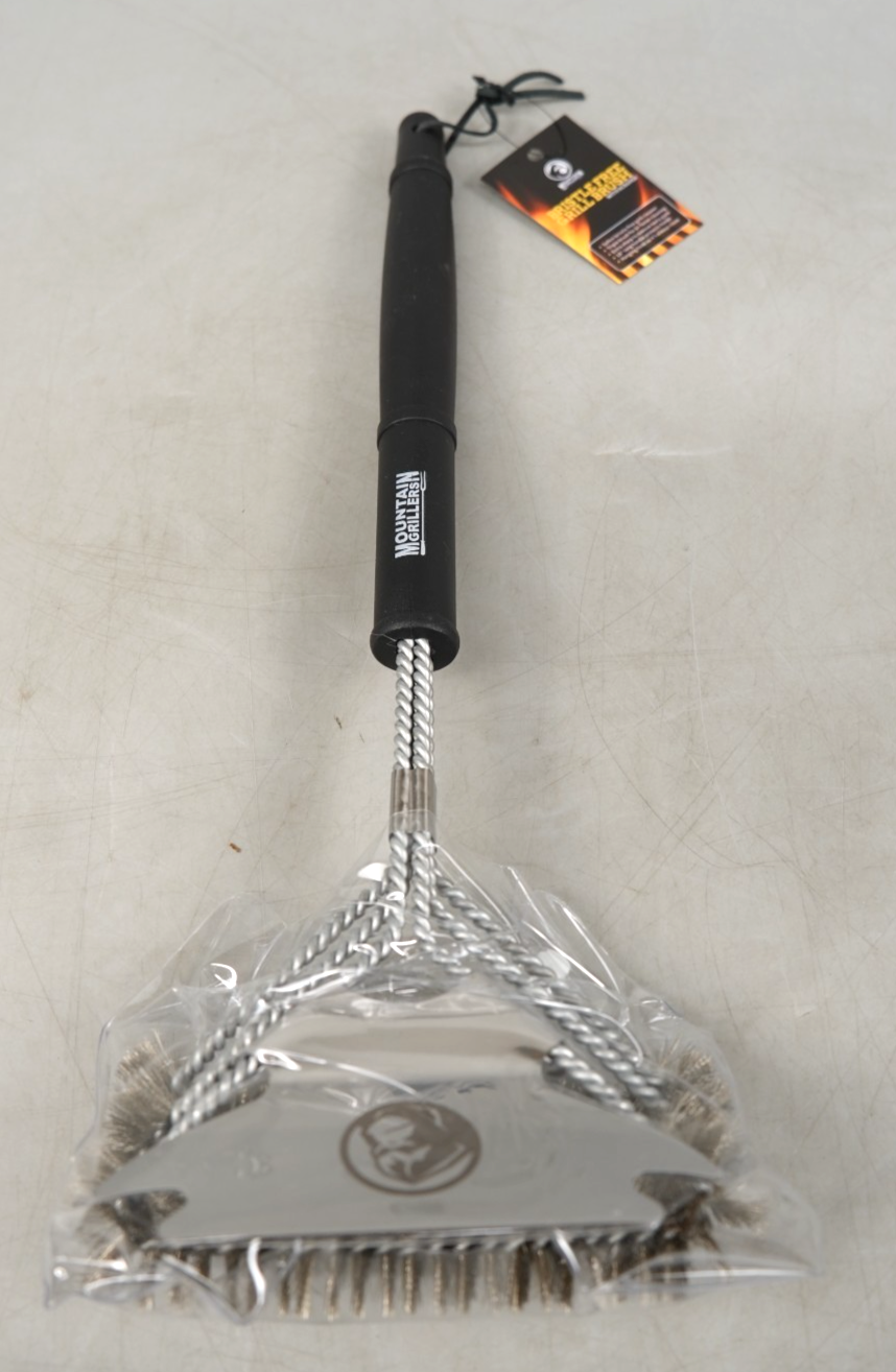 BBQ Grill Brush With Scraper Mountain Grillers Bristle Free Grill Brush