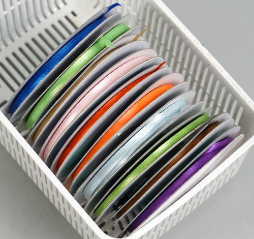 10x Double Sided Satin Ribbons Bundle 25 Metres 3mm Ribbon Pack 10 Colours