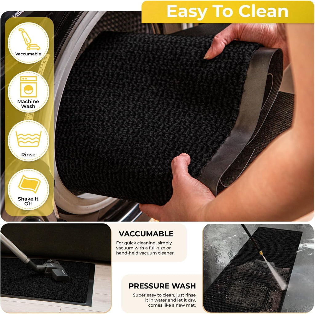 Washable Door Mat Indoor & Outdoor Non-Slippery Heavy Duty Rug 74cmx45cm