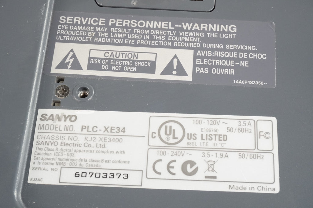 XGA Projector SANYO PLC-XE34 5126h 1024 x 768 1500 lumens