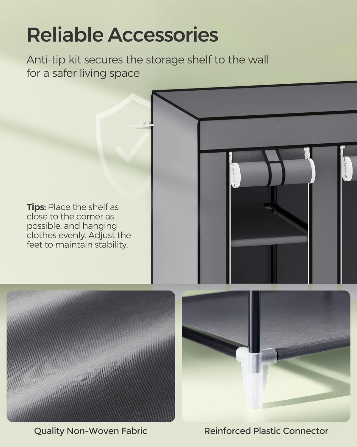 Fabric Wardrobe Portable Wardrobe Clothes Storage Organiser 45x150 175cm