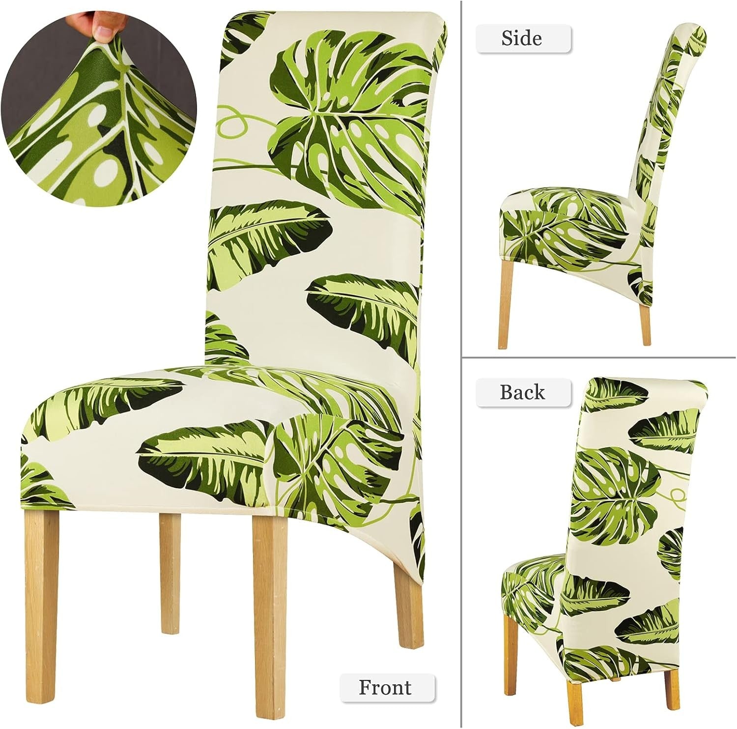 Dining Chair Slipcover XL 4 Pack High Back Chair Cover Stretch Spandex Printing
