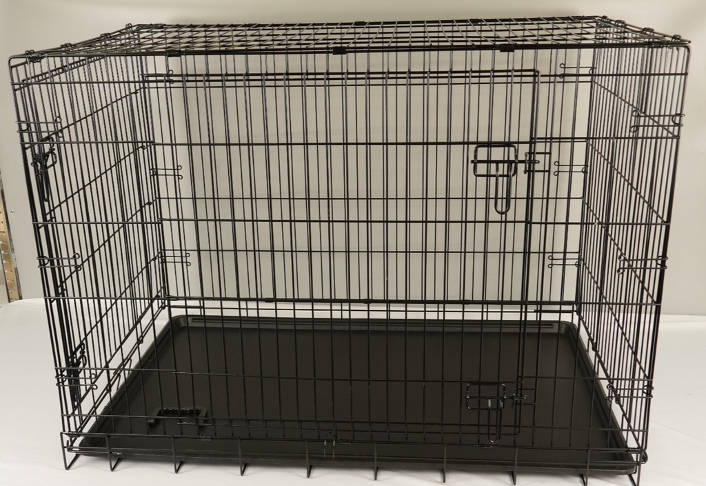 Extra Large Pet Cage Puppy Crate Carrier Double Door 42 in Black - FAULTY