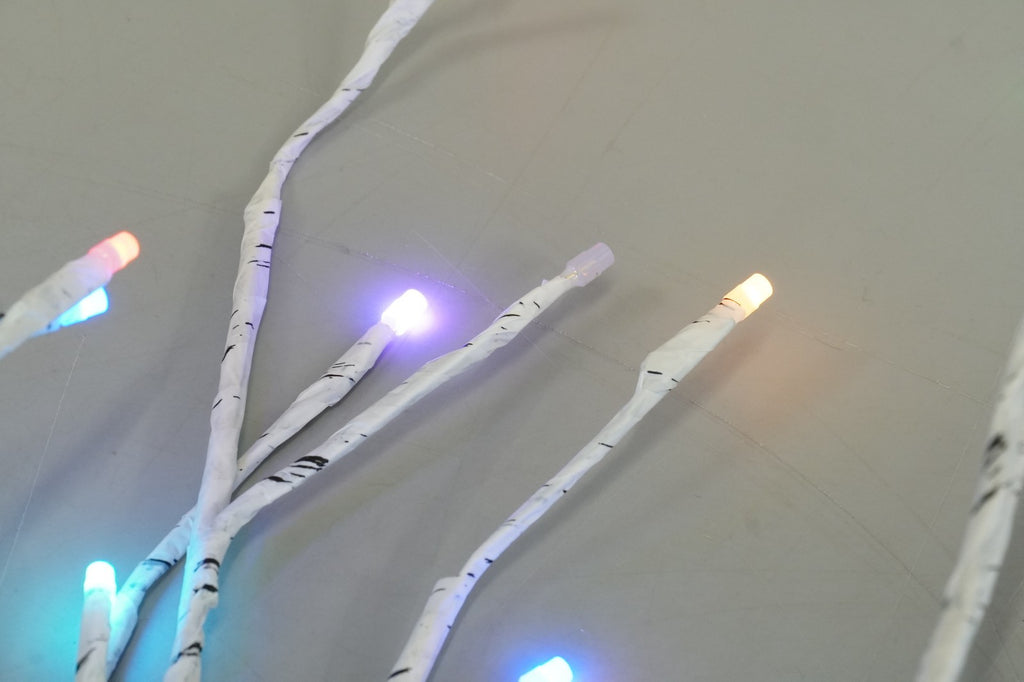 Artificial Lighted Birch Tree 6FT Colour Changing with LED Lights Timer White