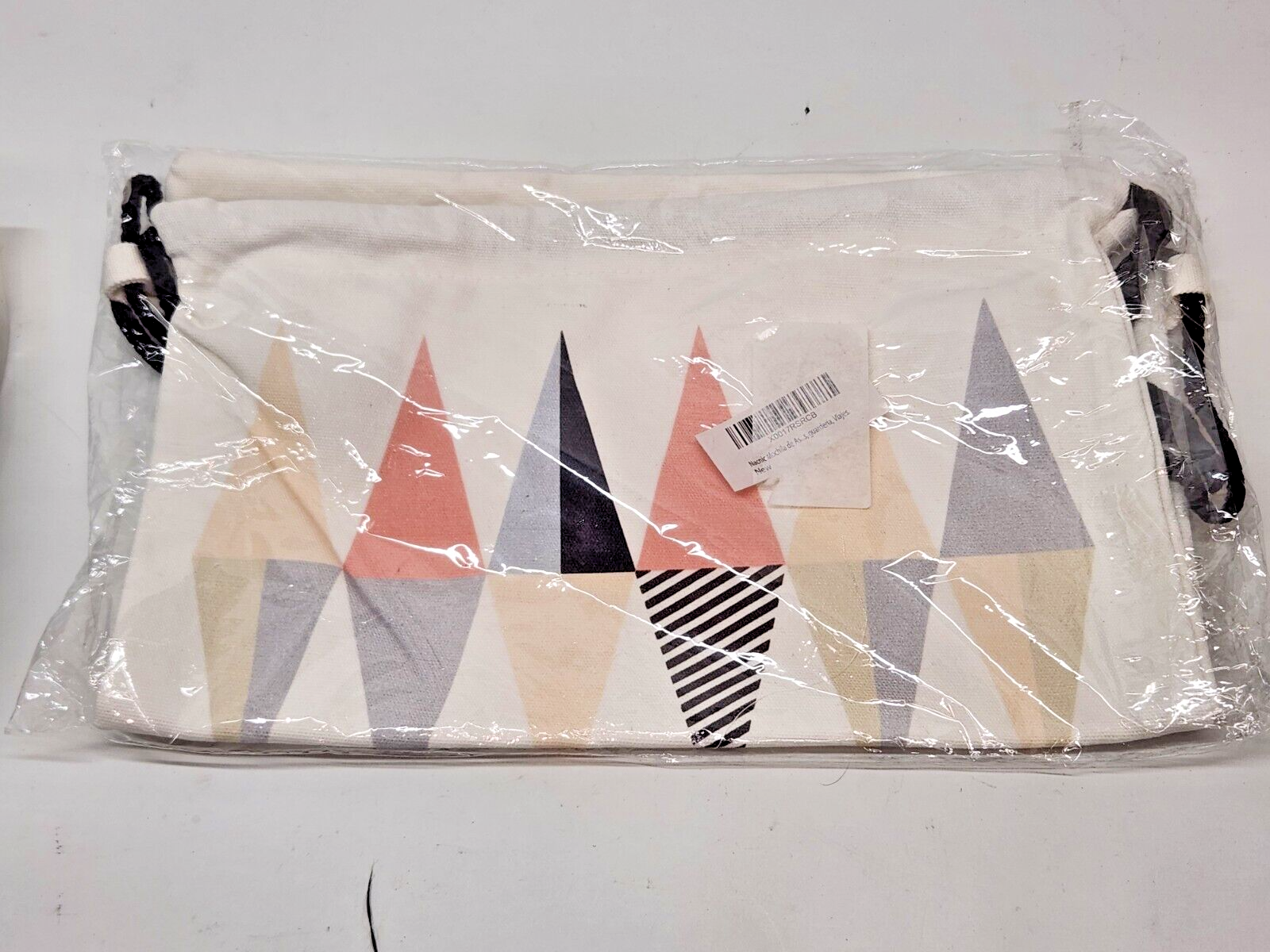 Cotton Fabric Rucksack Backpack - Triangles in Pastel Colours - Durable Material