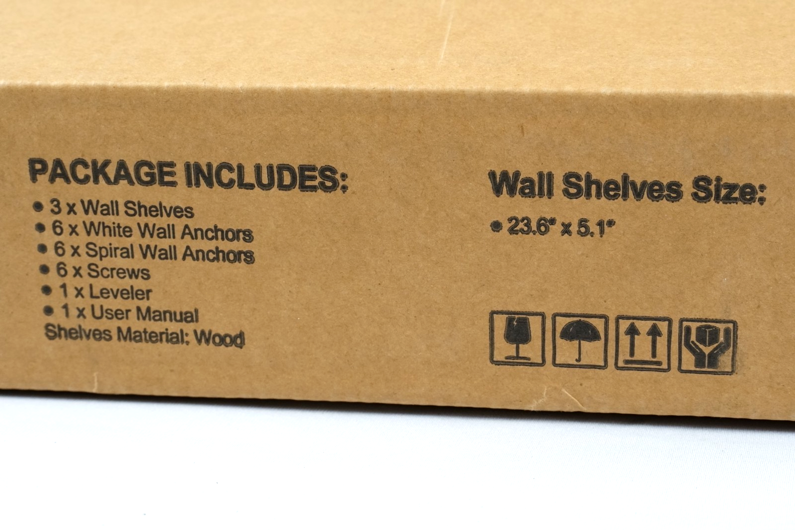 60cm Black Floating Shelves 3pcs Shelves for Room Décor Wall Mounted Storage