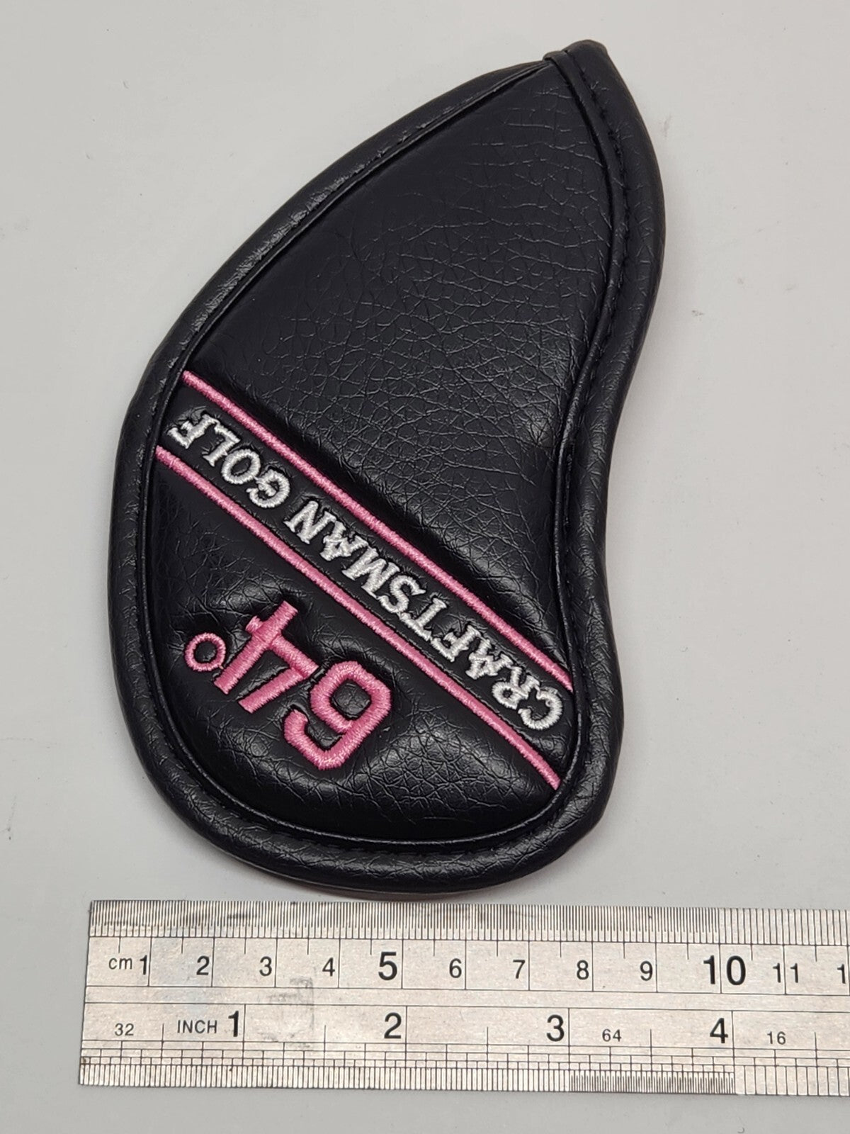Iron Wedge Golf Club Cover 64ᵒ BLACK / PINK PU Leather Head Cover Craftsman Golf