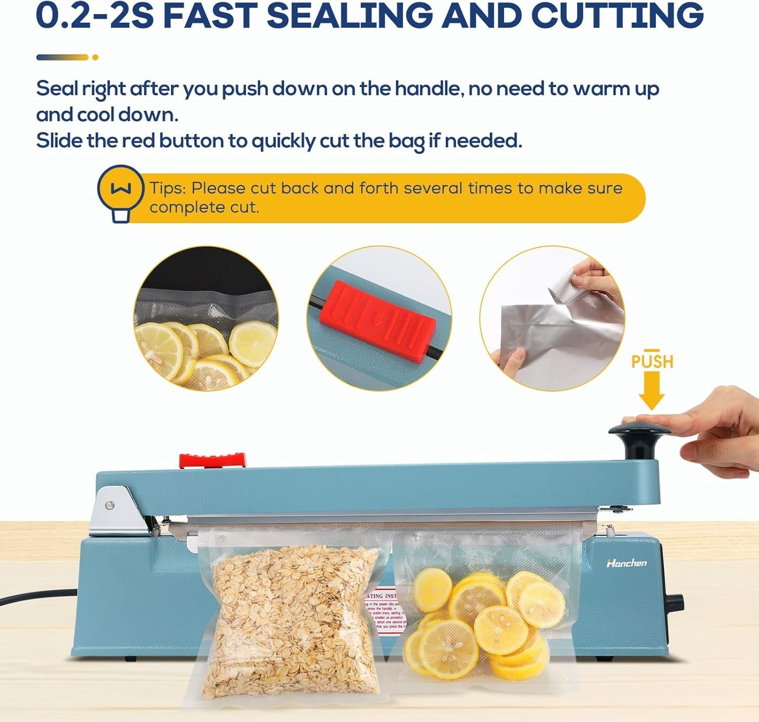 Heat Sealer Machine 300mm 400W Hanchen PFS-300C