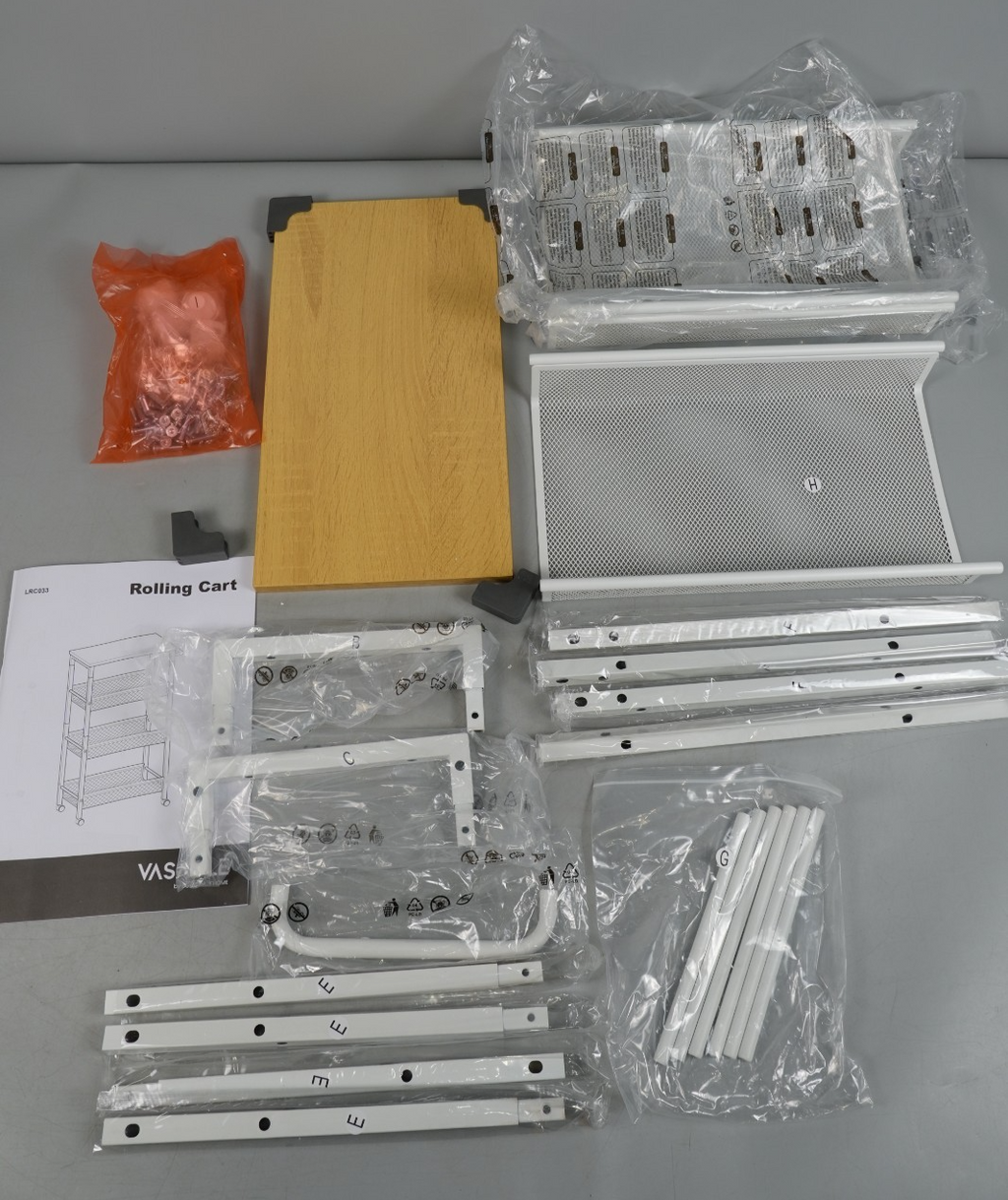 4-Tier Trolley Space-Saving Kitchen Cart with Castors 22x45.5x77cm